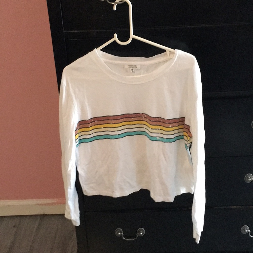 Rainbow long sleeve crop top